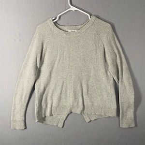 Madewell Knit Split Back Gray Pullover Sweater Womans Size XS